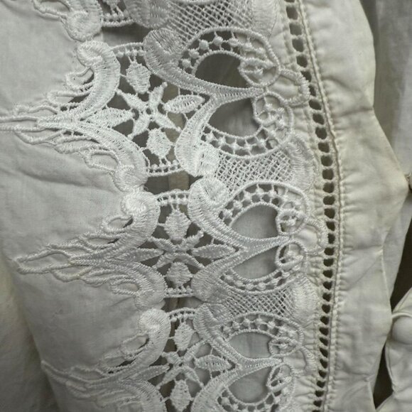 Free People Women Louella Top White Embroidered Bohemian Cottagecore Aesthetic - Picture 4 of 9